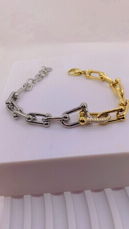 Dual Shine Bracelet – Δίχρωμο βραχιόλι με ζιργκόν
