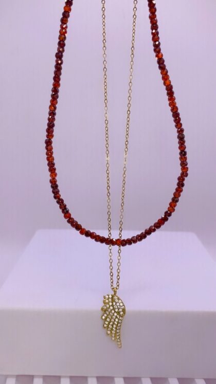 Κολιέ “Burgundy Wings”