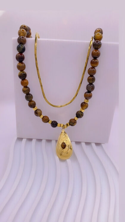 Κολιέ “Tiger Eye Vintage Oval”