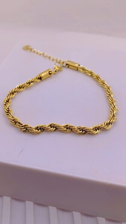 Βραχιόλι επιχρυσωμένη αλυσίδα τύπου rope