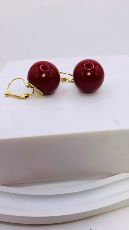 Σκουλαρίκια “Bordeaux Sphere”