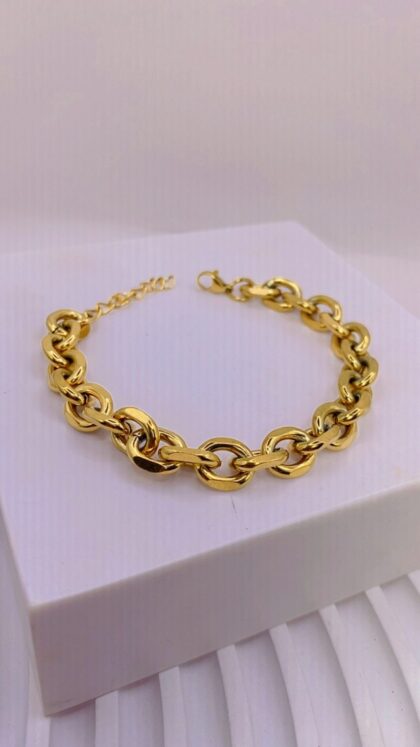 Βραχιόλι Αλυσίδα Gourmet Επιχρυσωμένο 21Κ